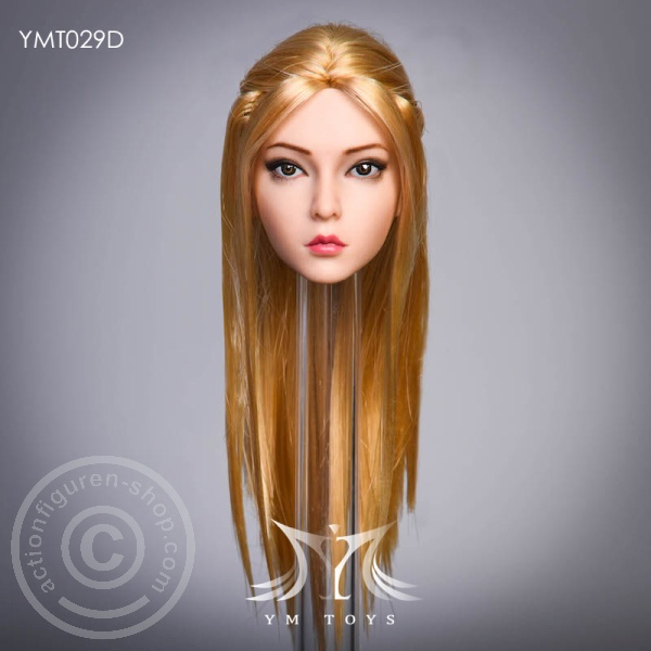 Head - blond Hair - w/ Braids and Barrette