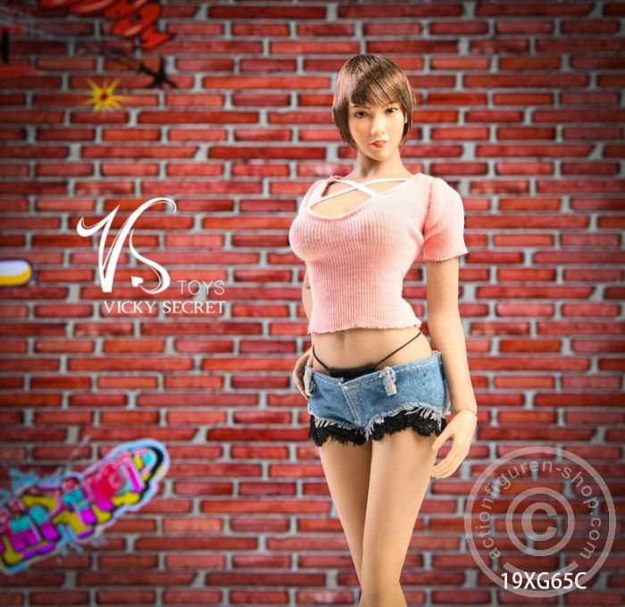 VST19xG65C-02 Hot Pants w/ Top Set - pink