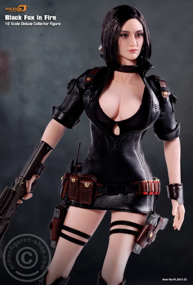 Black Fox in Fire - Soft Skin Figure