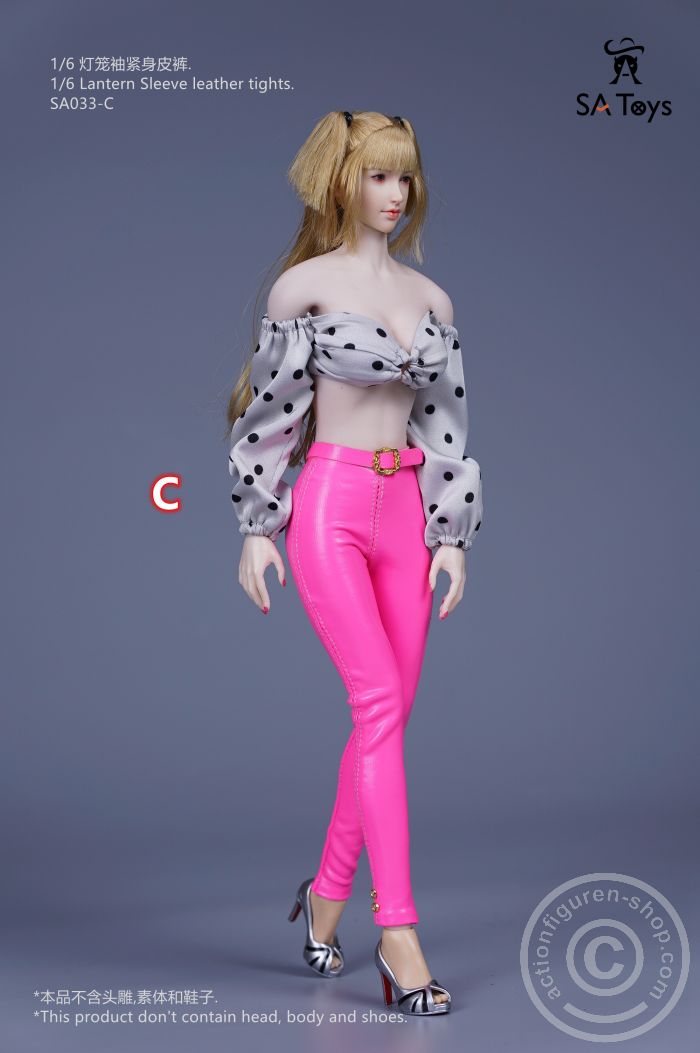 Lantern Sleeve & Leather Tights - C