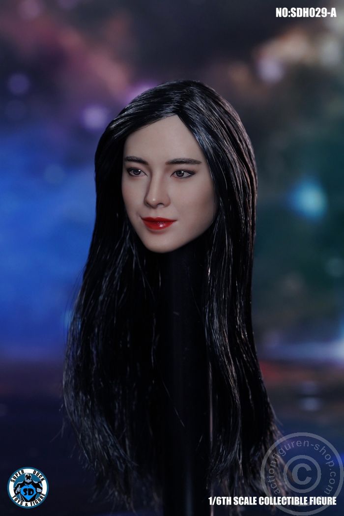 Female Head - long black Hair