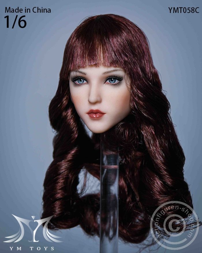 ymt058c-0264YmFzTxK692K Female Head - long curly brown Hair