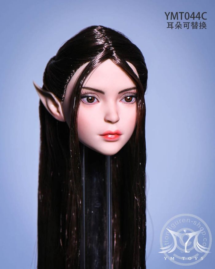 YMT-44C-03 Elf 2.0 Head - dark-brown Hair - 2 pairs of ears