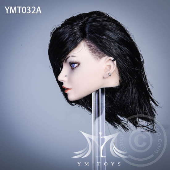 Head - black Hair - w/ Piercings