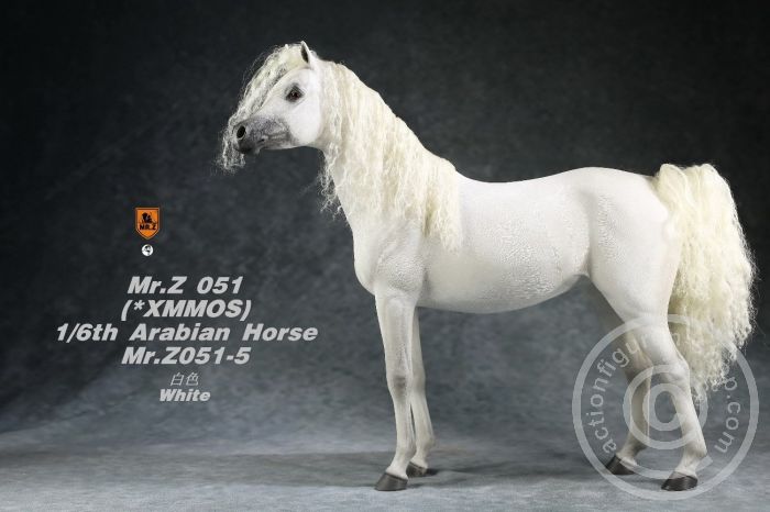 MRZ051-05-03 Arabian Horse w/ full European Harness - white