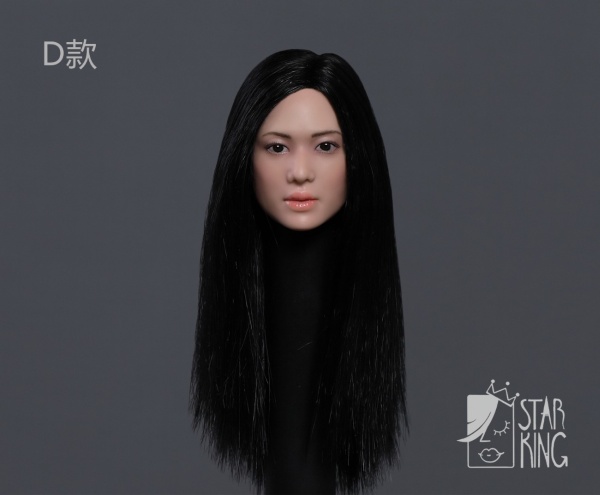 Female Head long black Hair