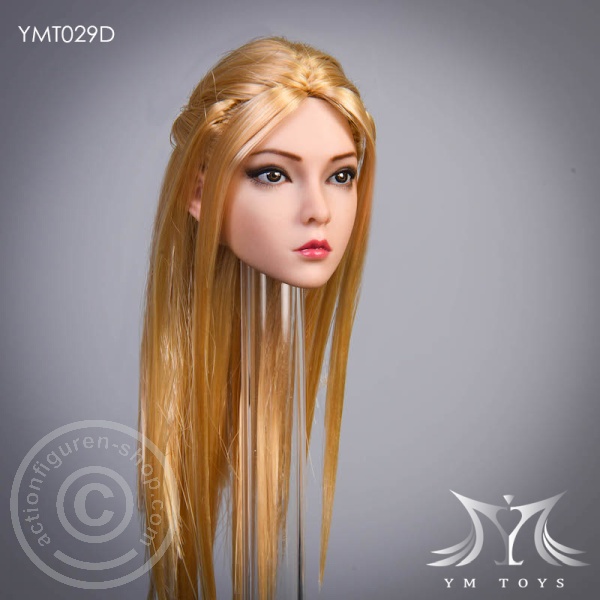 Head - blond Hair - w/ Braids and Barrette