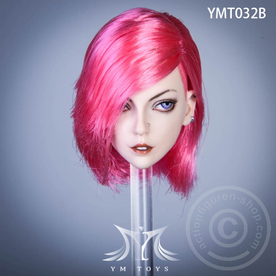 Head - pink Hair - w/ Piercings