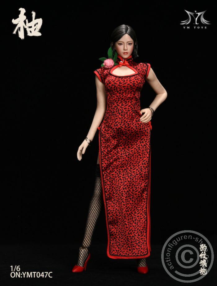YMT-47C-02 Leopard Print Cheongsam & Female Head Sculpt "Pomelo" - C