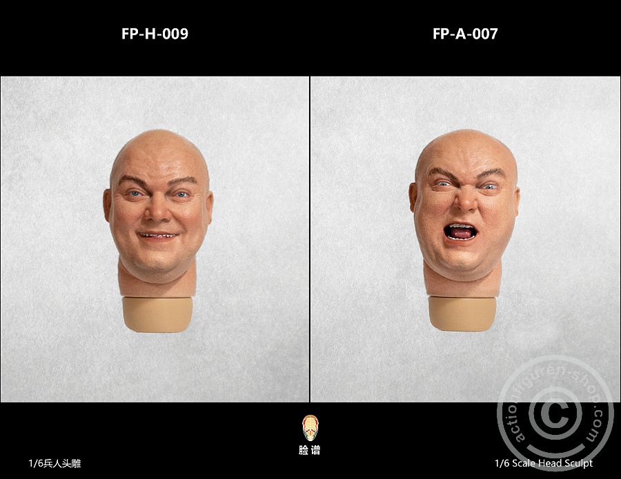 Head - male - white - fat - smiling Head - male - white - fat - smiling