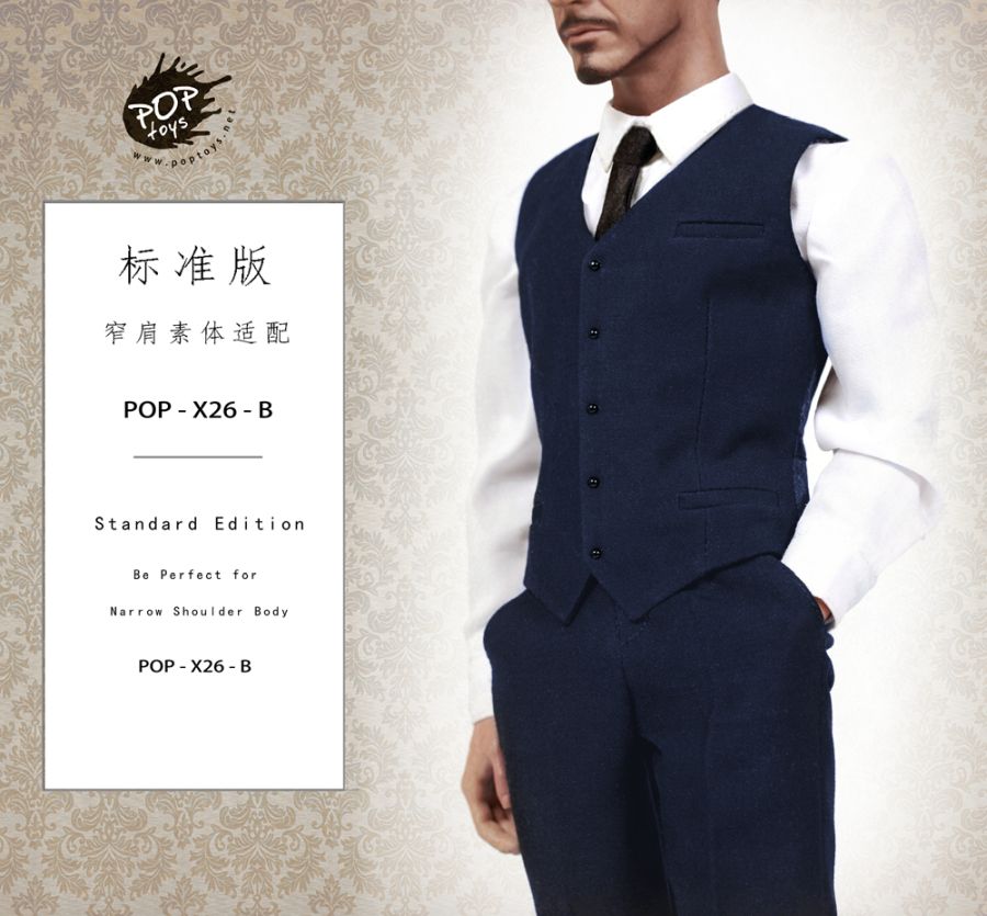 PTx26B-03 Men's 3-piece Suit Set - blau