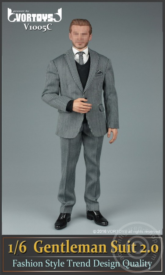 Gentelman Grey-Striped Suit Set 2.0