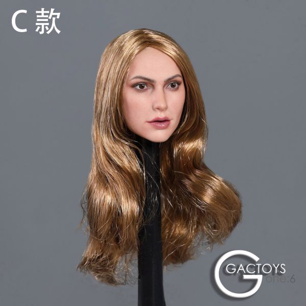 Female Head long curly gold-blond Hair