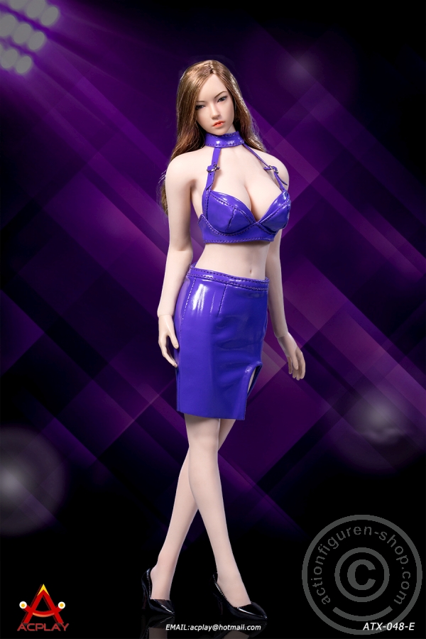 ACP048E-02 Sexy Lady Leather Suit - blue