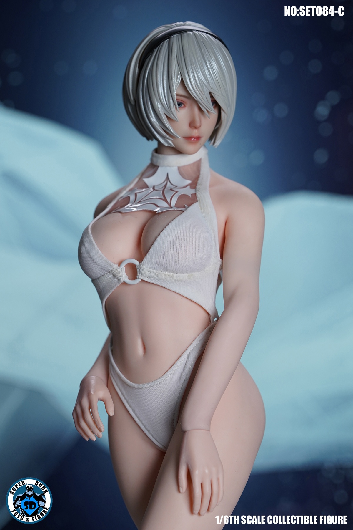 Sexy Robotic Android - Head & Outfit Set - White