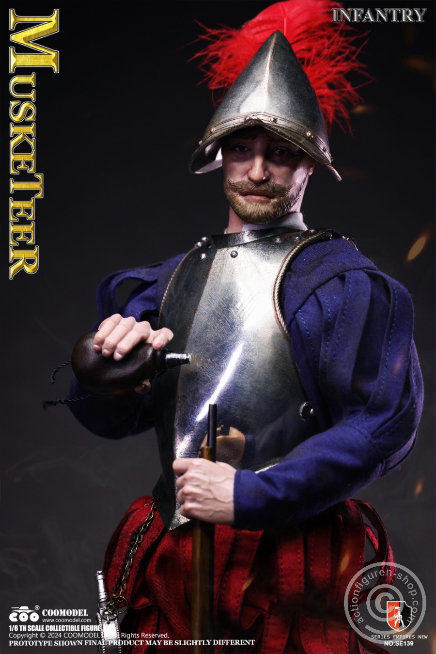 Spanish Conquiastador - Musketeer - (Nickel Silver Edition) - Series Of Empires - in 1/6 scale Spanish Conquiastador - Musketeer - (Nickel Silver Edition) - Series Of Empires - in 1/6 scale