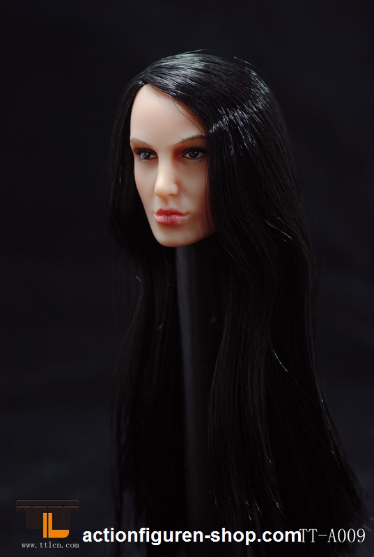 ttlh009-02_p2olgEcVeF2x0M3 Kopf IX mit echt-Haaren, schwarz