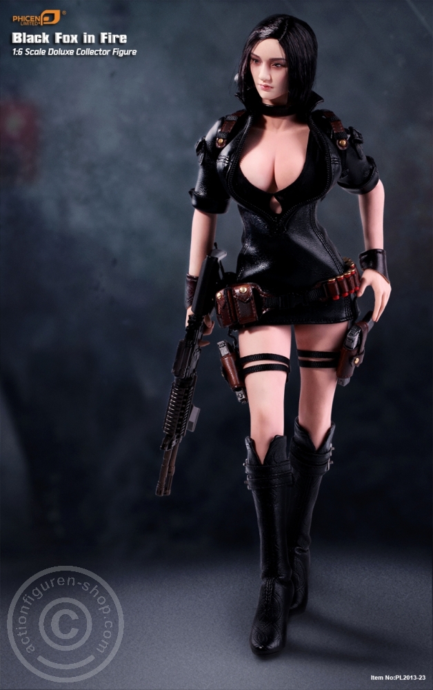 Black Fox in Fire - Soft Skin Figure