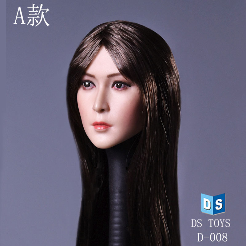 Female Head - long Black-Brown Hair