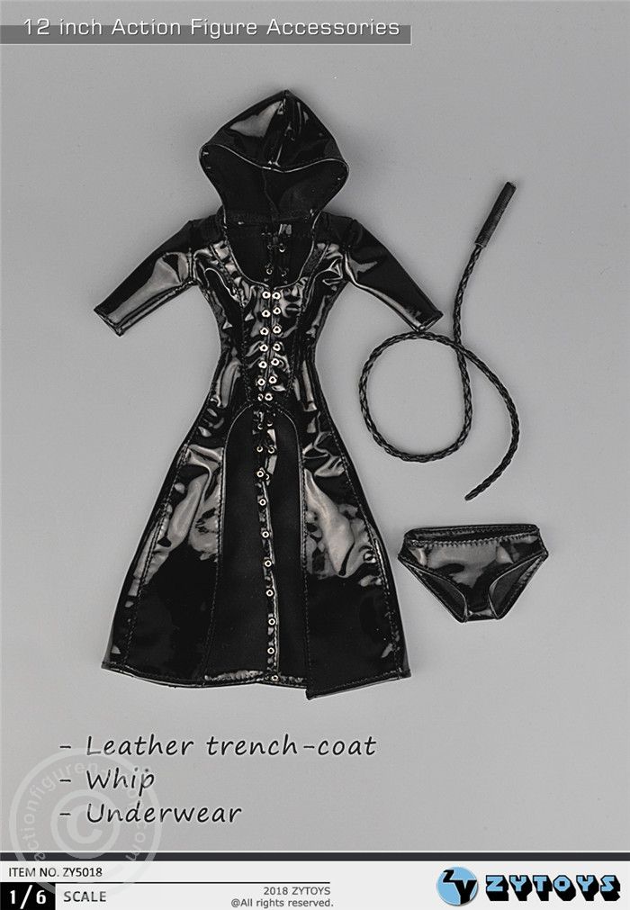 Sexy Leather Coat Set w/ Wip