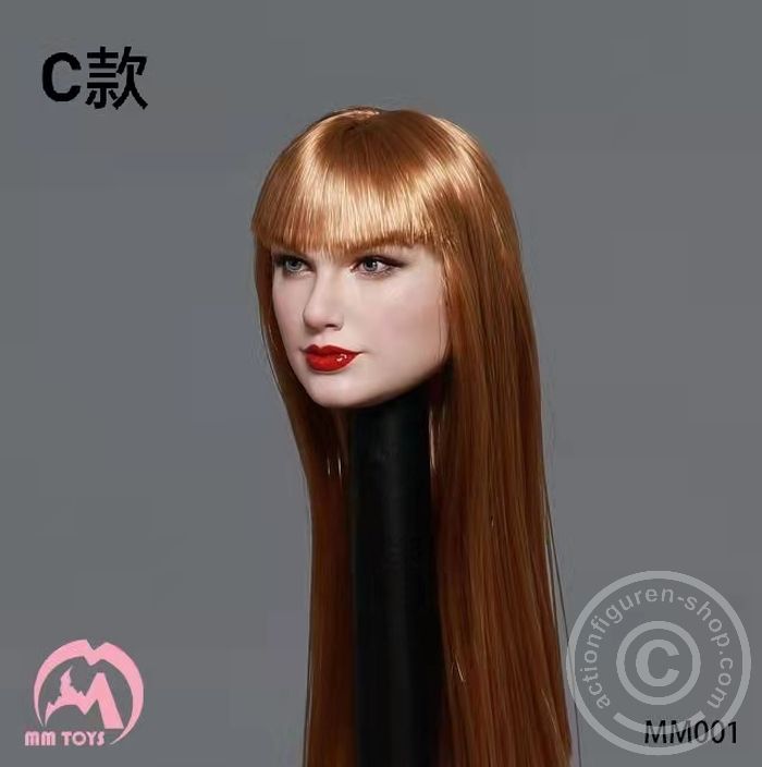 MMT-MM001C-03 Female Head - Taylor - long gold-blonde Hair