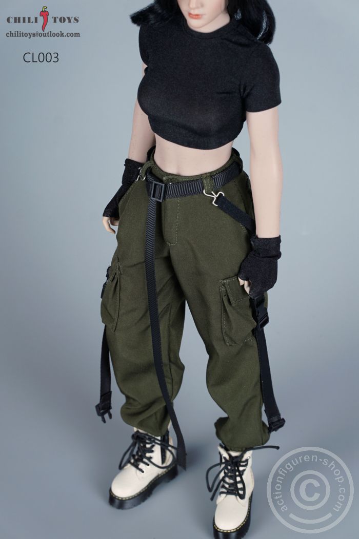 Casual Female Cargo Pants Set - G