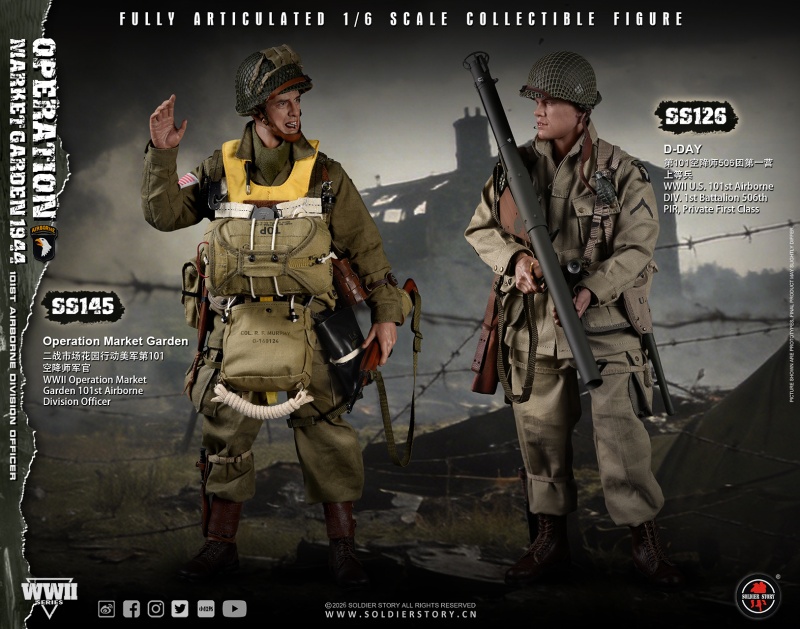 U.S. Army 101st Airborne Division Officer - WWII Operation Market Garden - in 1:6 scale