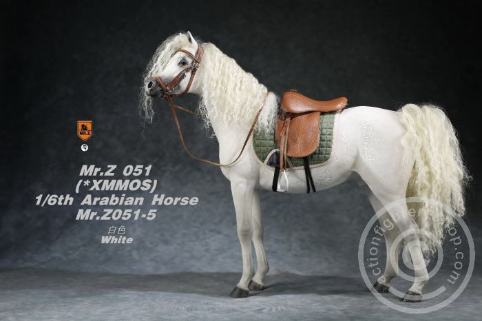 Arabian Horse w/ full European Harness - white