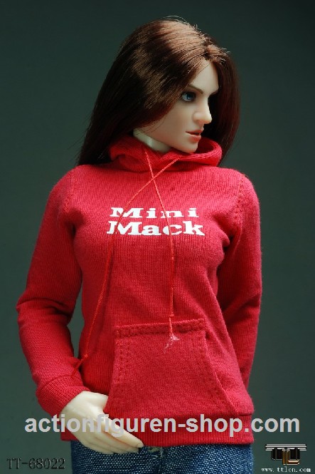 Red Female Hoodie mit Hose & Schuhen