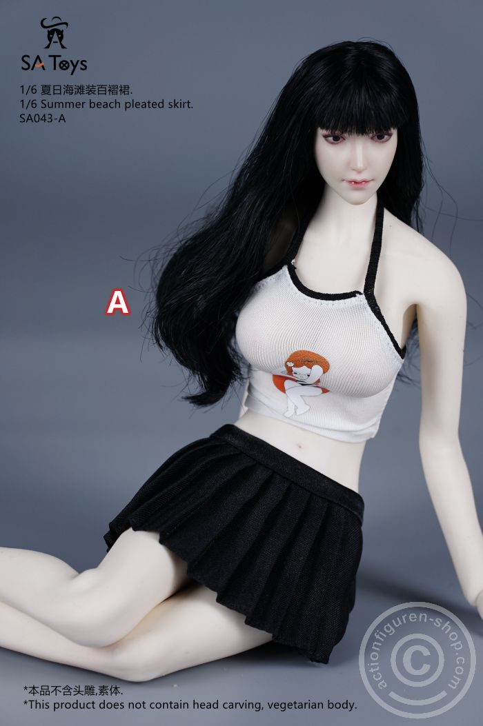 Summer Beach Top & Pleated Skirt - A