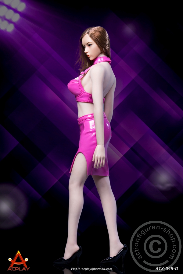 ACP048D-02 Sexy Lady Leather Suit - pink