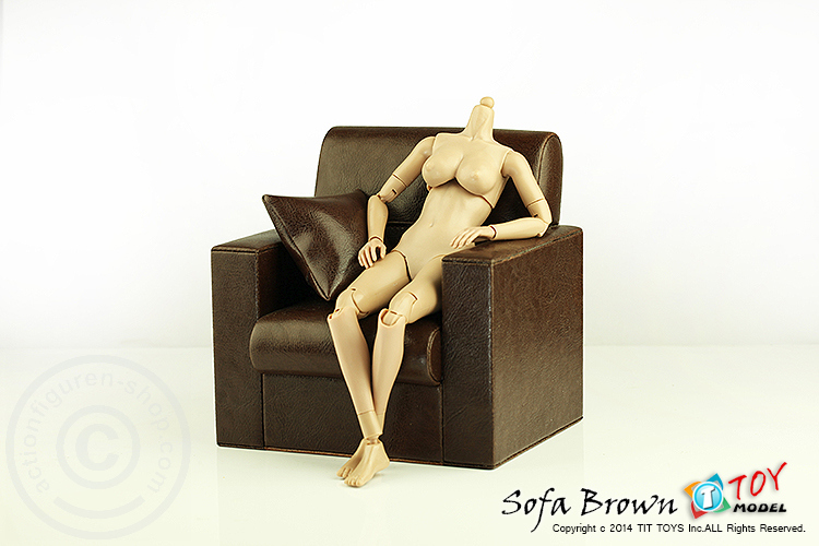 3er Sofa - schwarz - für 1:6 Figuren