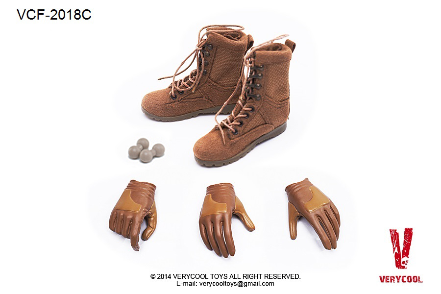 Female Military Boots + Glove Hand Set C