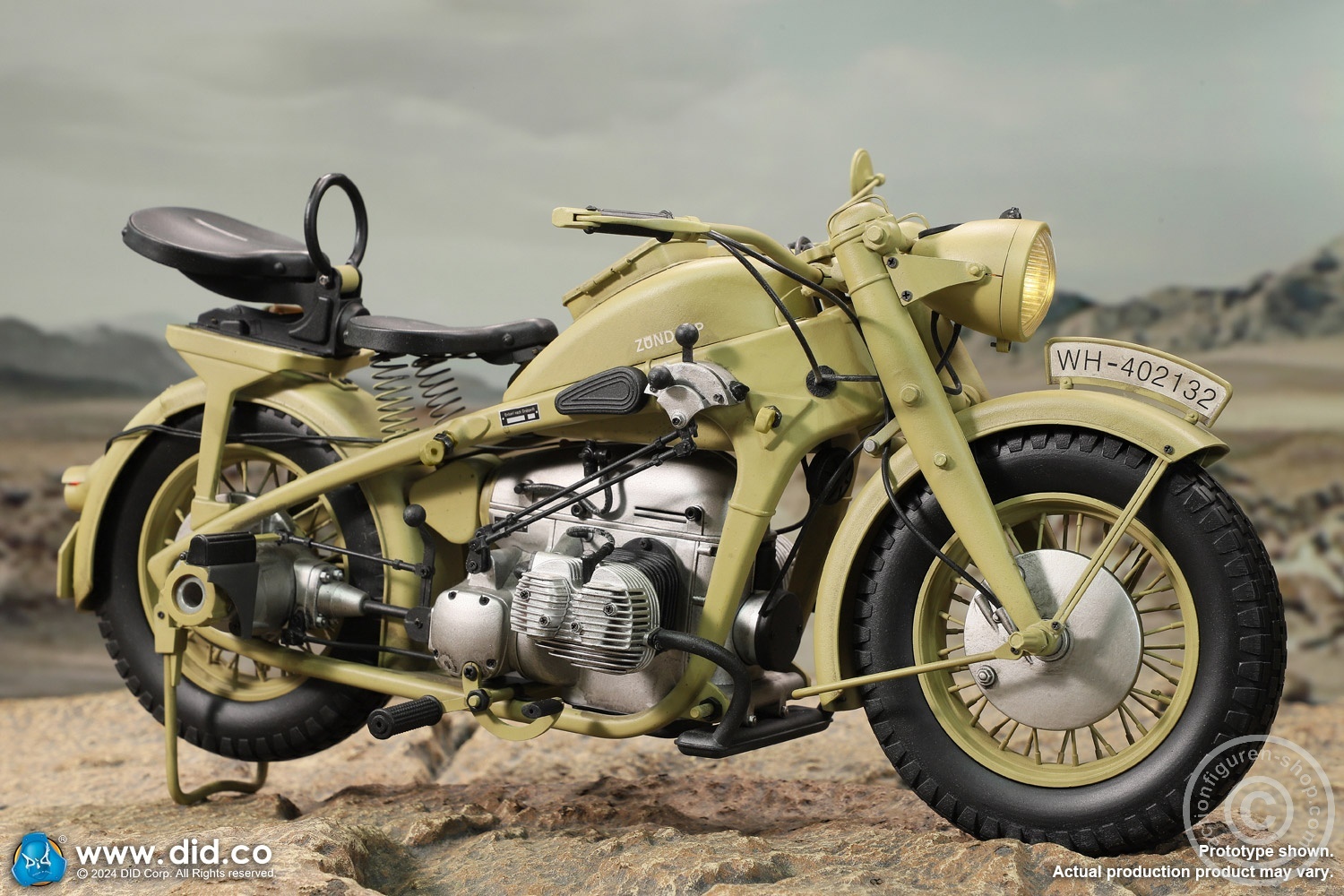 German Zündapp KS 750 Motorcycle with sidecar (Sand) - in 1/6 scale
