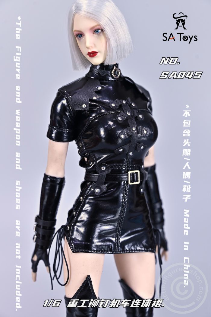 SATSA045-09 Female Sexy Ghotic Skinny Leather One Piece Set