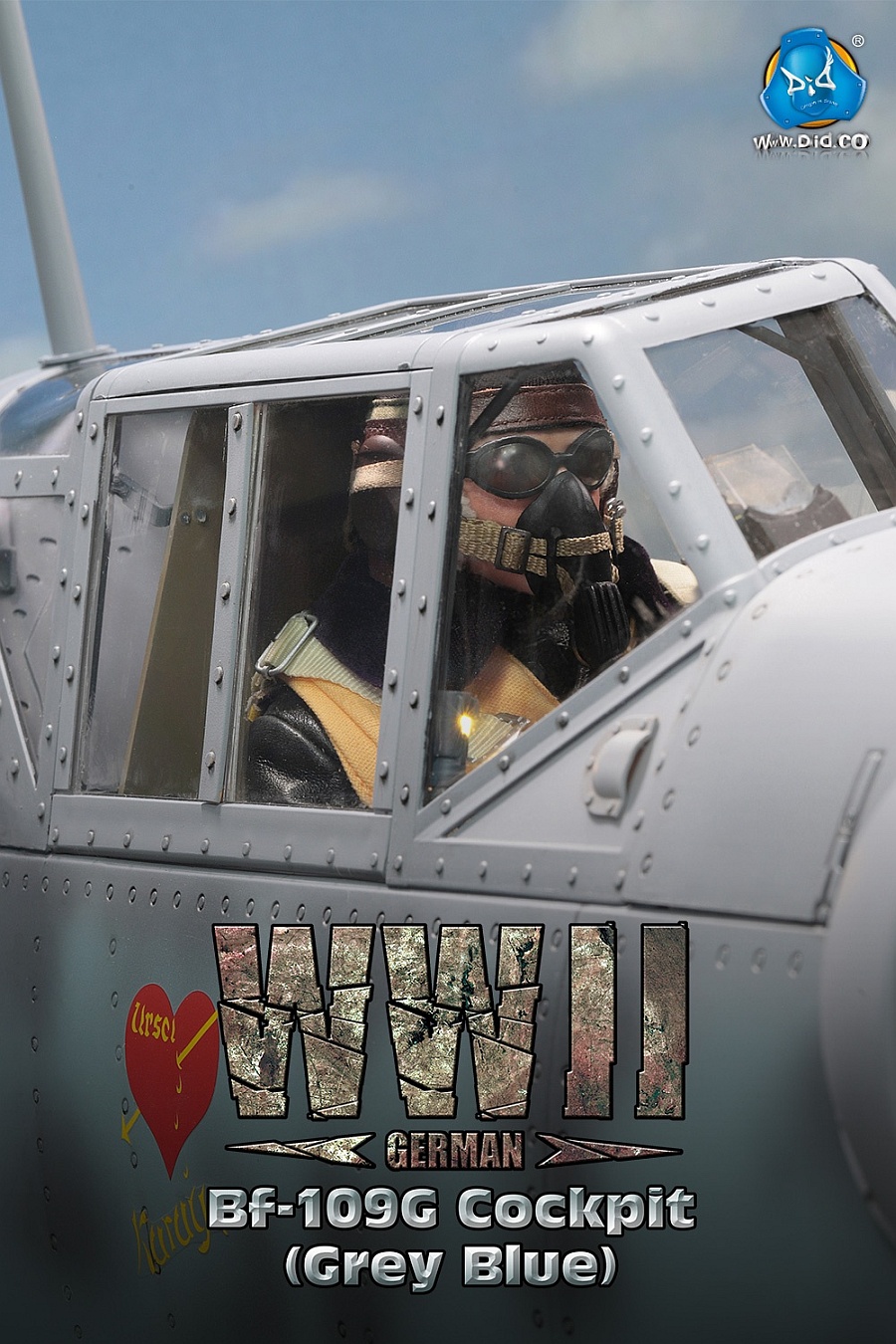 WWII German Bf-109G Cockpit (Grey Blue) - in 1/6 scale