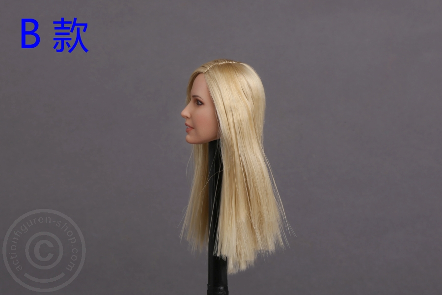 Female Head - blond long straight hair