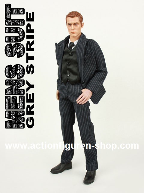 Men Suits Set - Grey Stripes