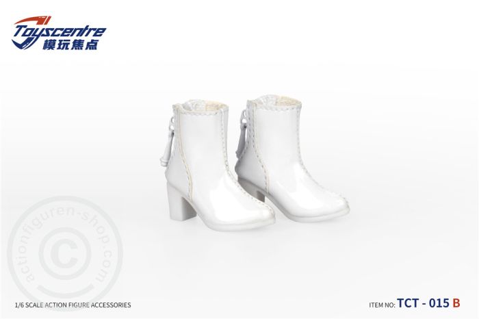 White Female Boots w/ Zipper