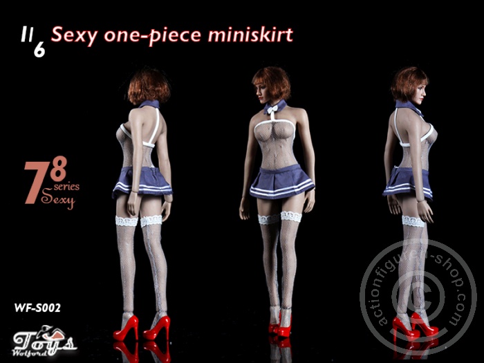 Sexy One-Piece Miniskirt Set - Black