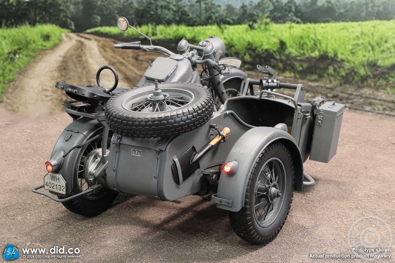 German Zündapp KS 750 Motorcycle with sidecar (Grey) - in 1/6 scale