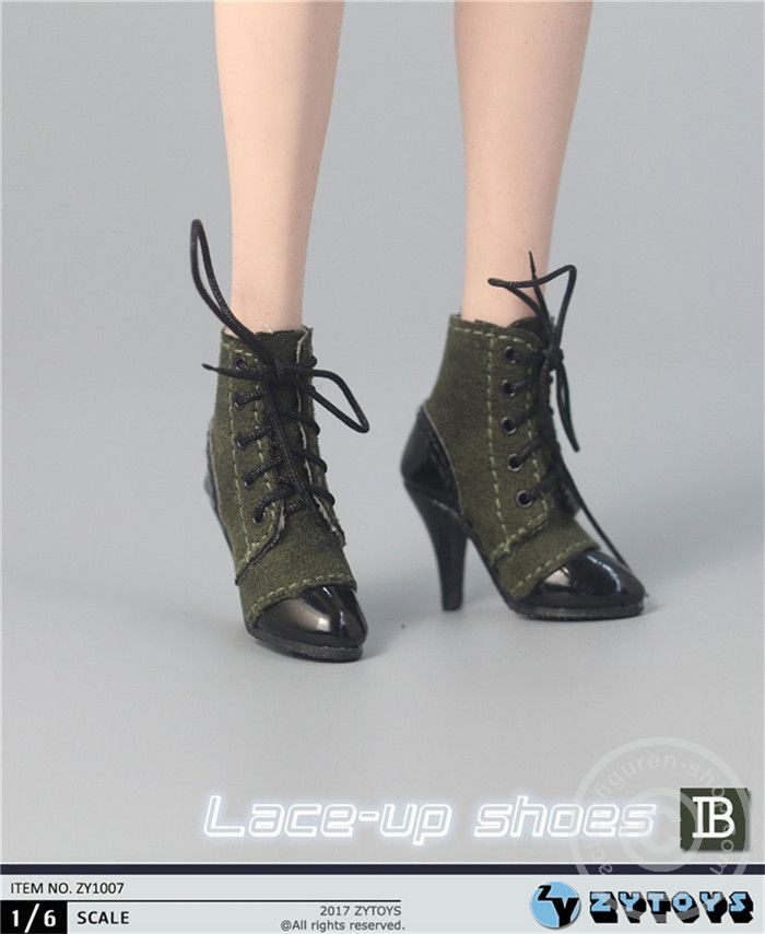 Female Lace-Up Shoes - green