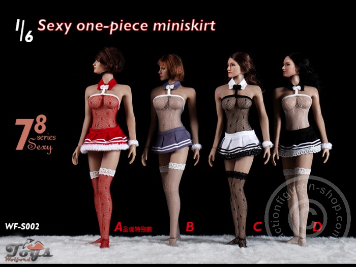 Sexy One-Piece Miniskirt Set - Red
