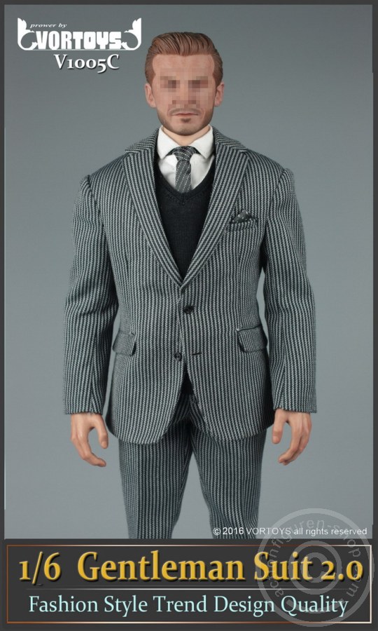 Gentelman Grey-Striped Suit Set 2.0
