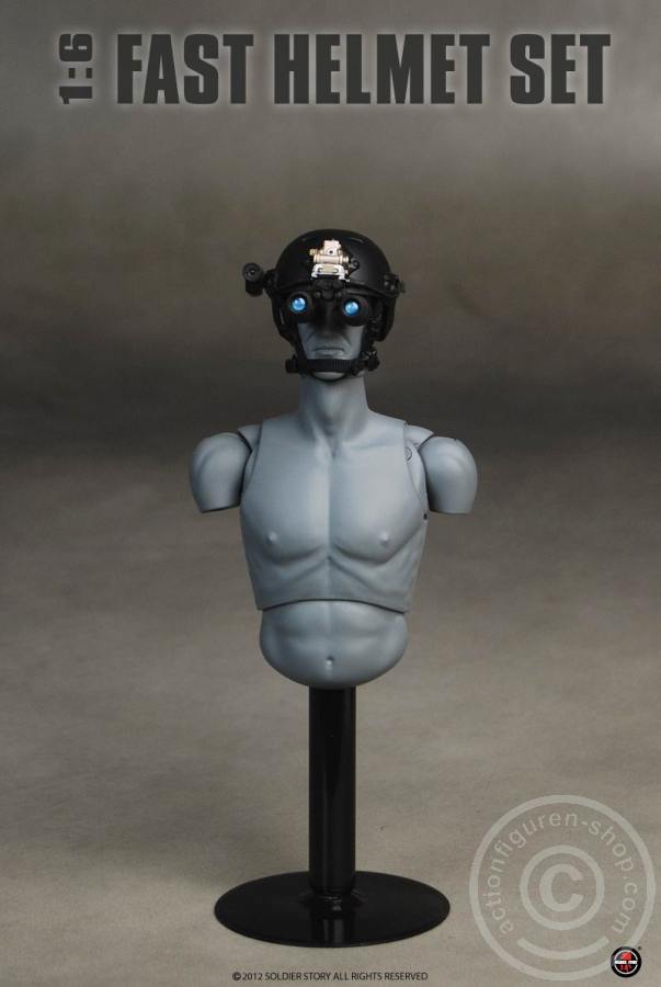 FAST Carbon Helmet w/ Skeleton shroud - Black