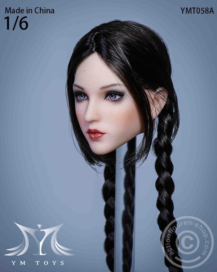 Female Head - long black braids