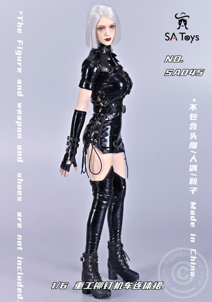 SATSA045-05 Female Sexy Ghotic Skinny Leather One Piece Set