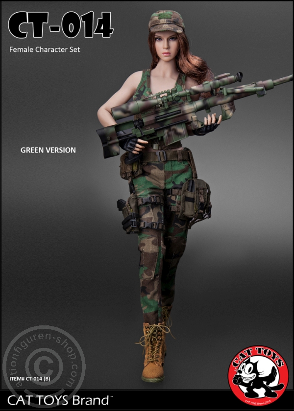 Female Military Character Set - Green