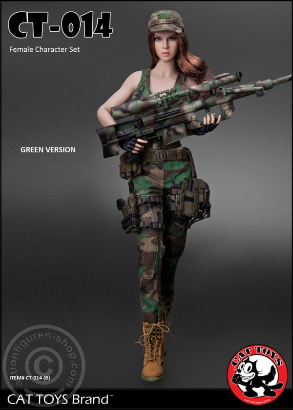 CAT014B-02 Female Military Character Set - Green
