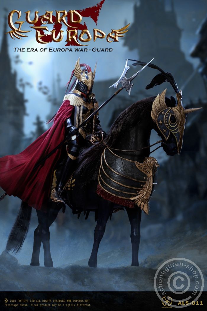 PTALS013-02 Eagle Knight Guard Black Armor Horse